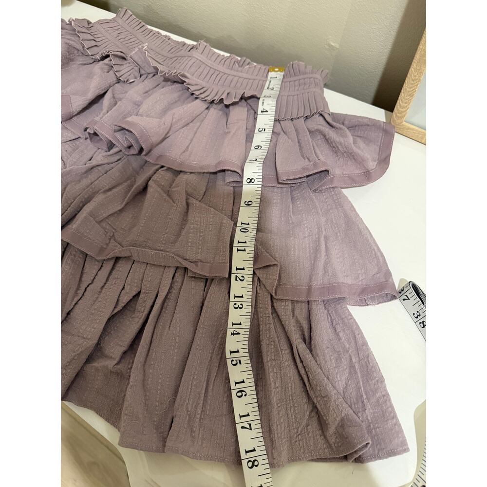 Free the Roses Pleated Waist Ruffle Mini Skirt – NWT-Size Medium Purple - Picture 3 of 6